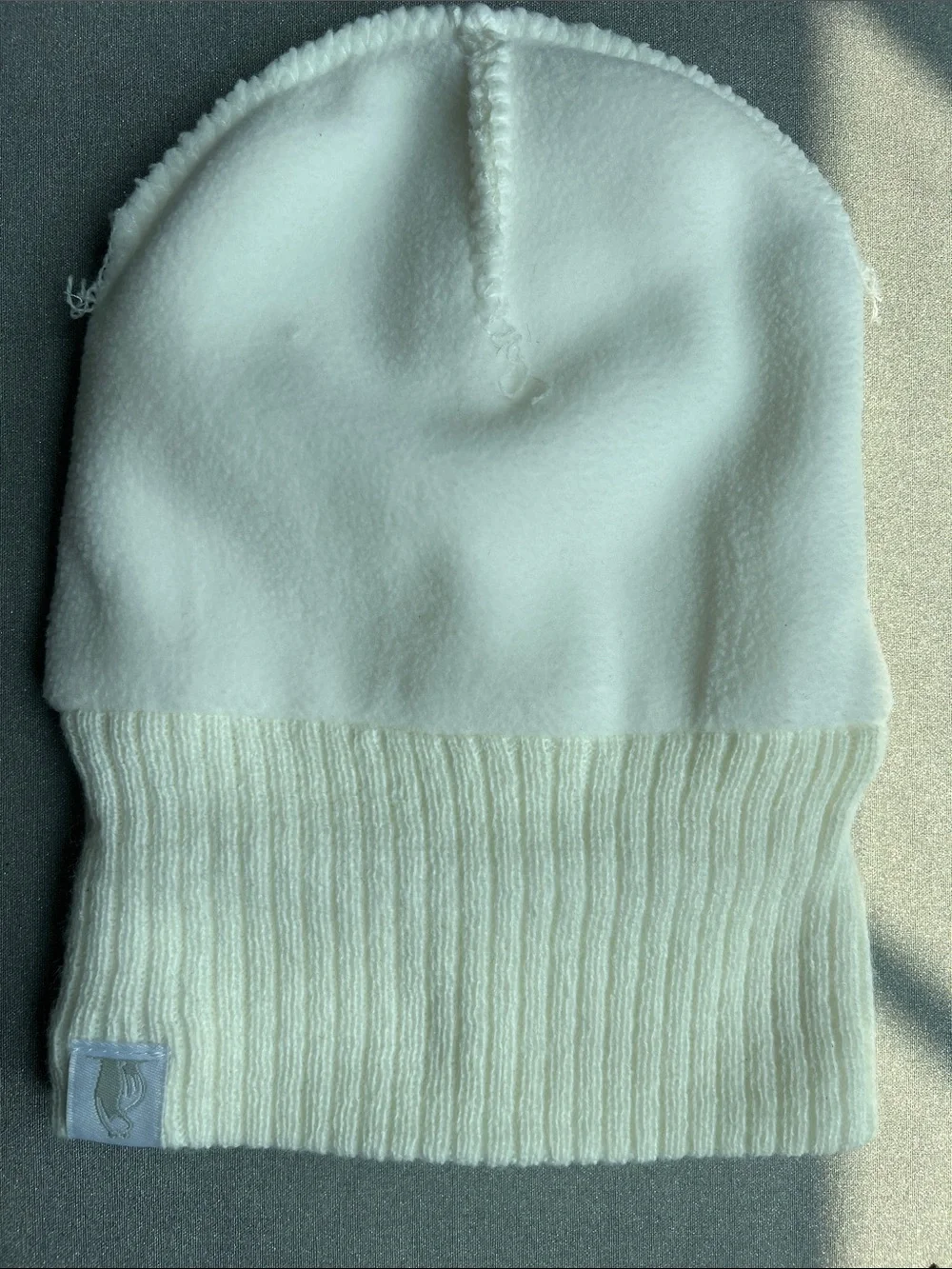 Baby Cream Ribbed Knit Beanie